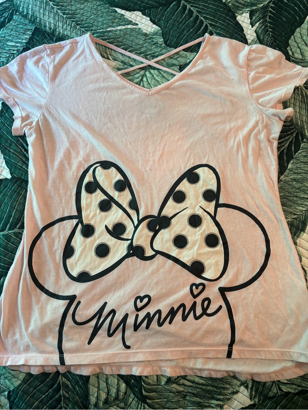 Disney Pink Minnie Graphic Crisscross Back Tee